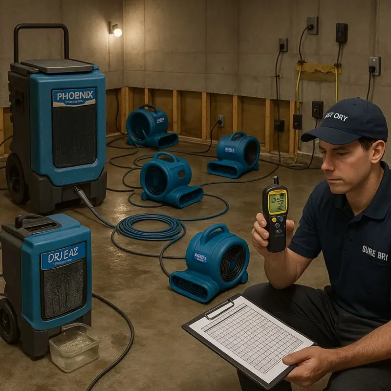 Structural Drying and Dehumidification process in Sturgis, MI